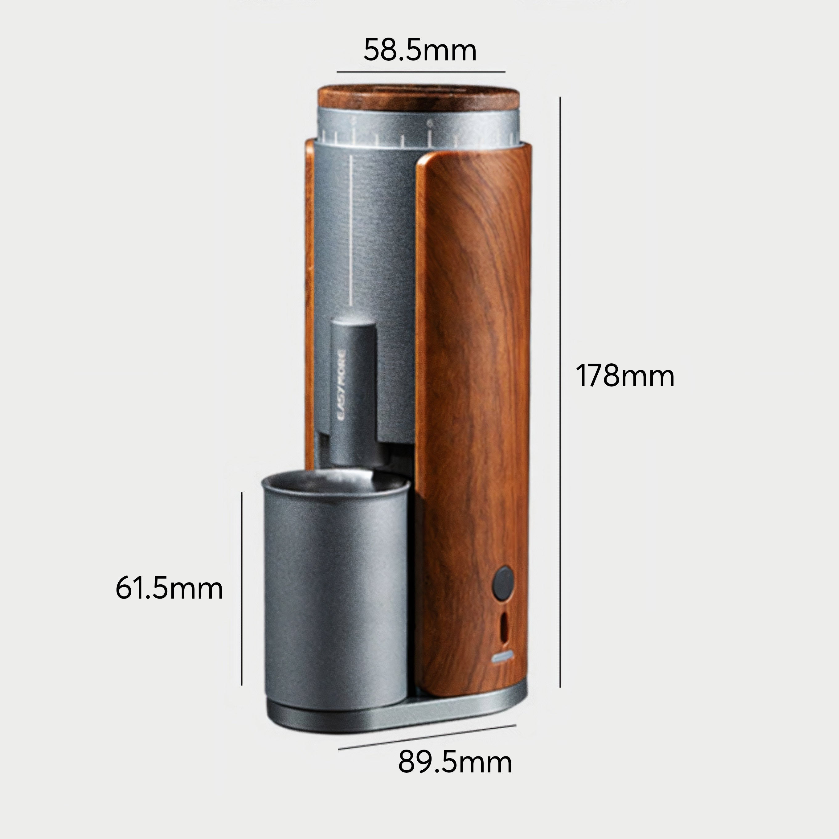 Premium Rechargeable Coffee Grinder with Elegant Wood Cover - Portable Electric Burr Mill for Fresh Espresso, French Press & Cold Brew at Home, Office or Travel