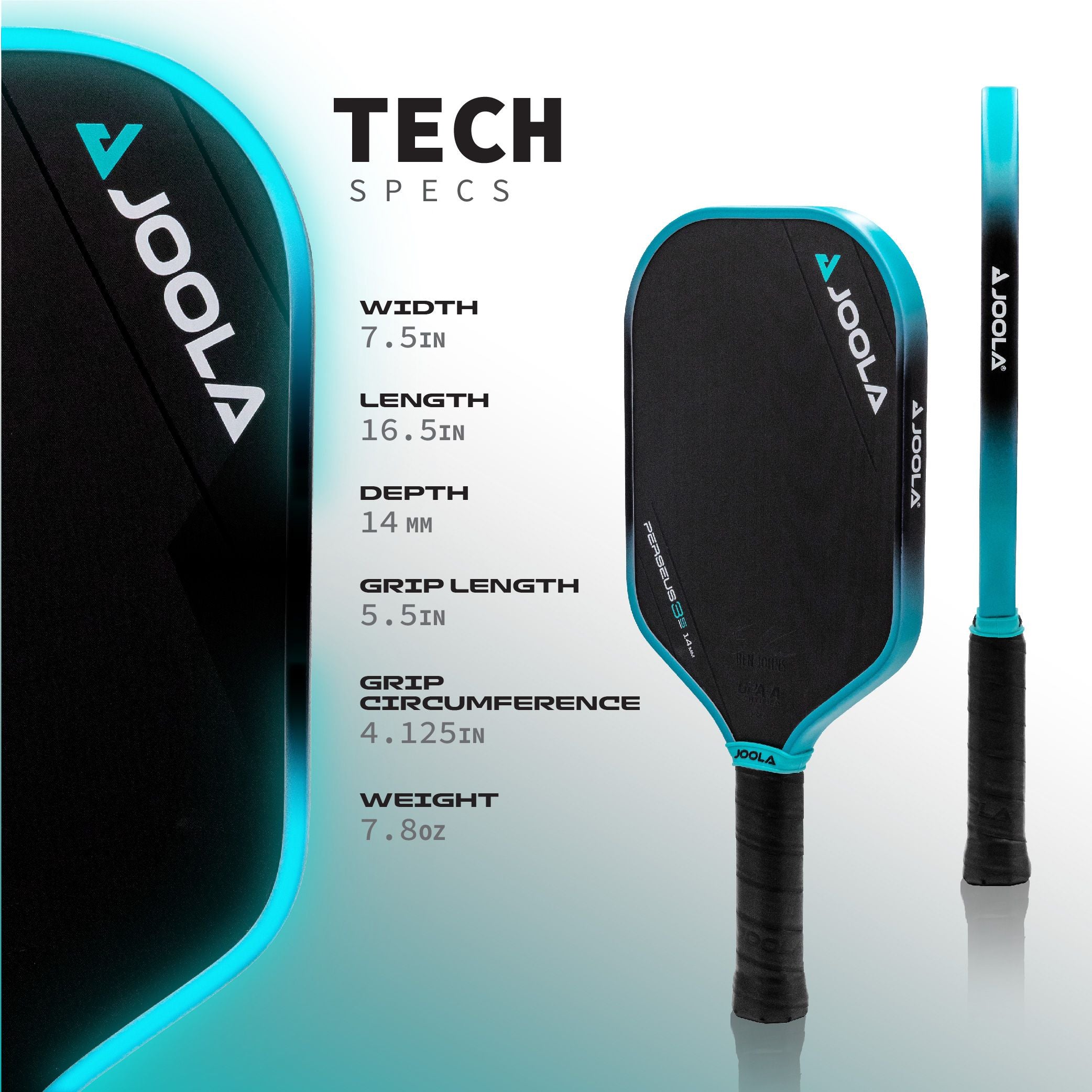 JOOLA Ben Johns Perseus 3S 16mm Pickleball Paddle - Premium Performance for Competitive Play - Perfect for Tournaments, Practice & Outdoor Games
