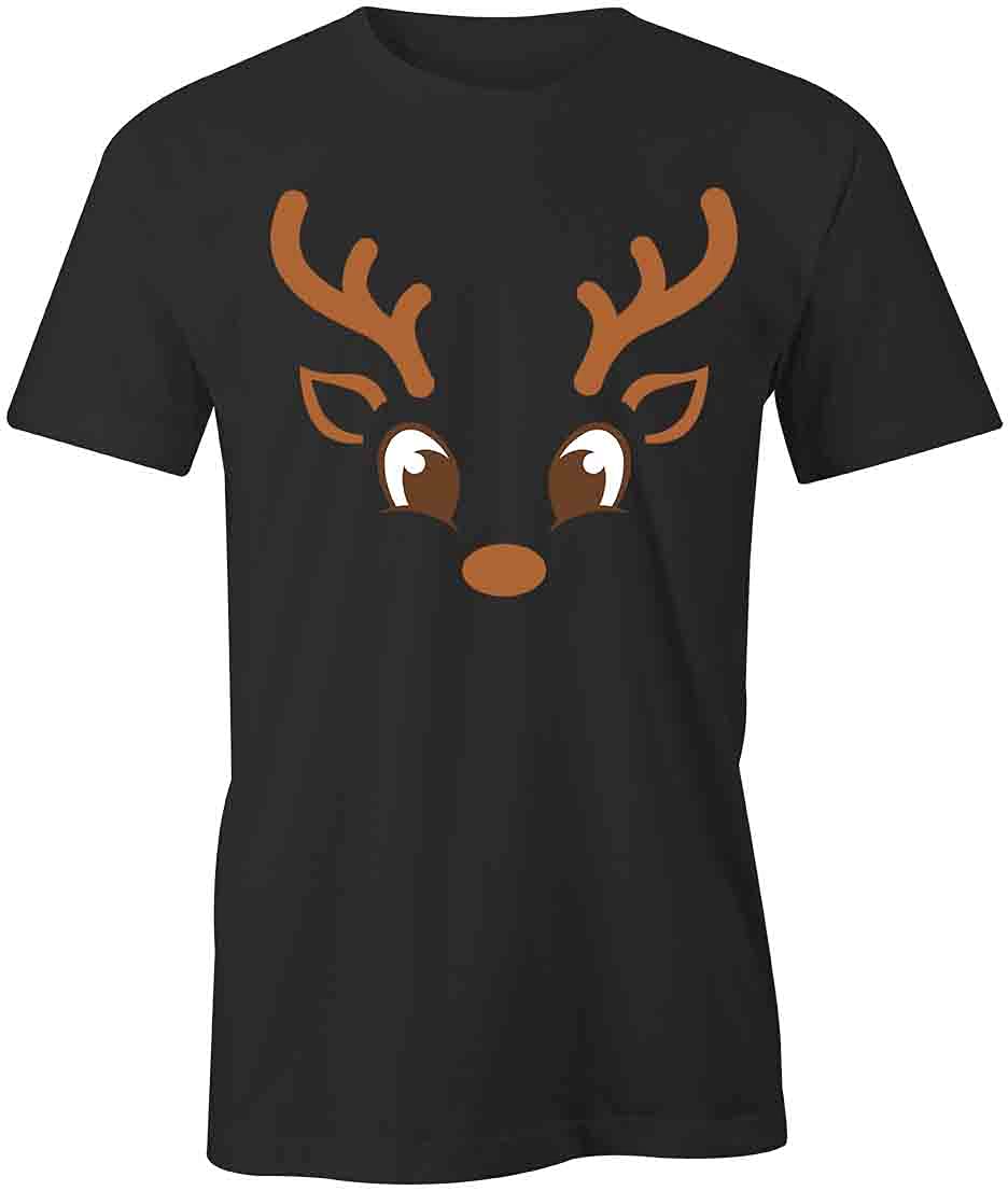 Boys' Reindeer Graphic T-Shirt - Black Printed Christmas Tee for Kids | Holiday Party Outfit, Family Matching Pajamas, Winter Festive Wear
