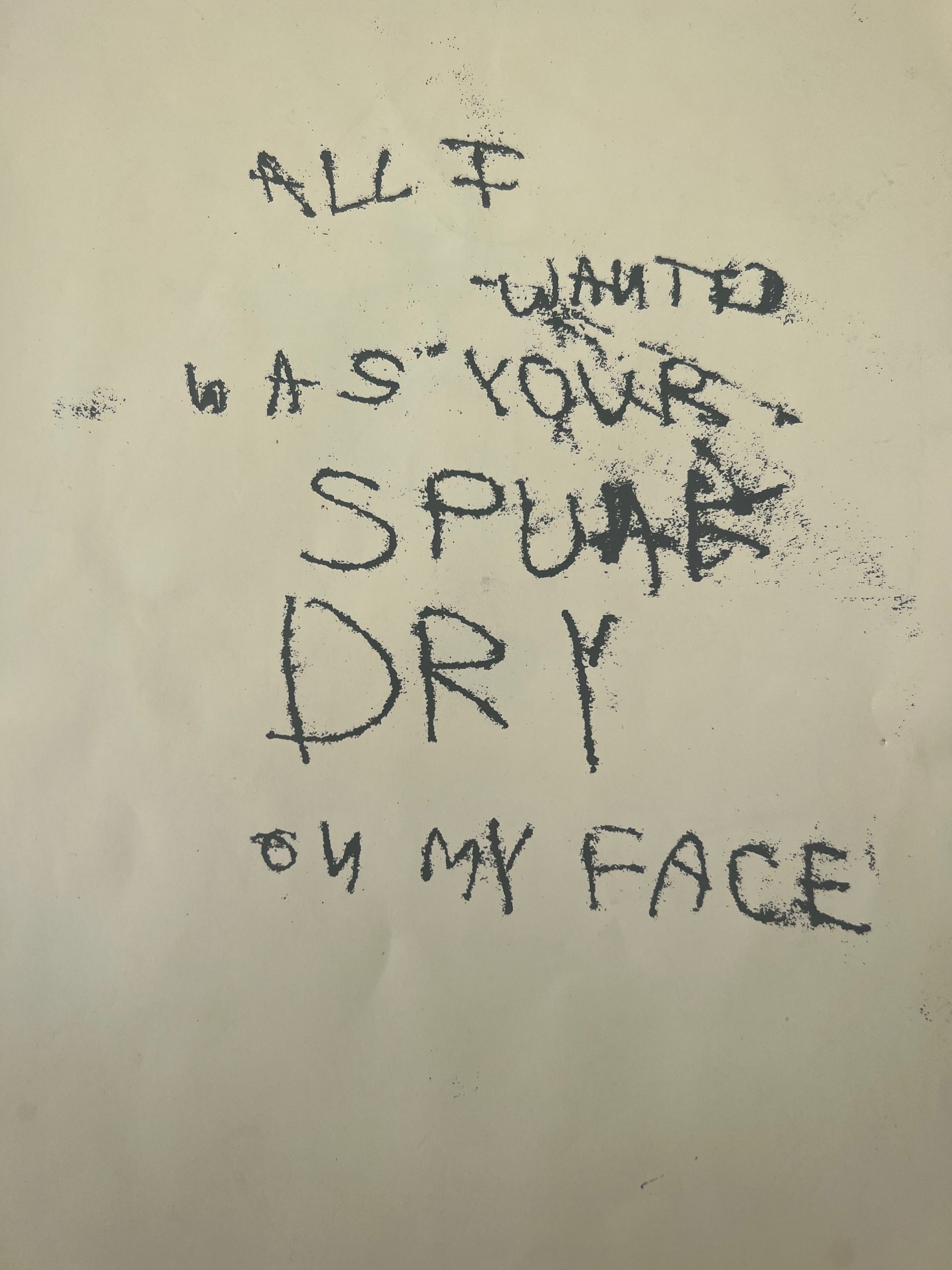 Tracey Emin 'All I Wanted Was Your Spunk Dry on My Face' Art Print - Contemporary Wall Decor for Modern Homes & Art Galleries