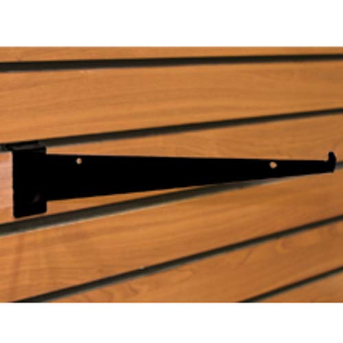 Steel Slatwall Shelf Bracket 12 Inch - Pack of 10, Black Finish - Heavy Duty Wall Mount Shelving for Retail Stores, Garages & Home Organization