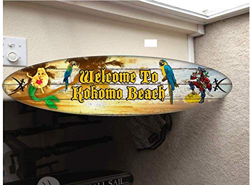 6' Wall Hanging Surfboard - Hawaiian Beach Themed Surfboard Decor for Coastal & Surfing Inspired Home Decor - Perfect for Beach House, Living Room, or Outdoor Patio