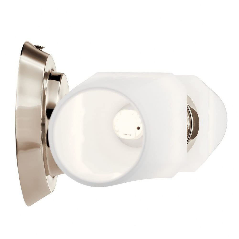 Kichler Truby 19.75 Inch 2-Light Bathroom Vanity Light with Satin Etched Cased Opal Glass in Polished Nickel - Perfect for Modern Bathroom, Powder Room & Dressing Room Lighting