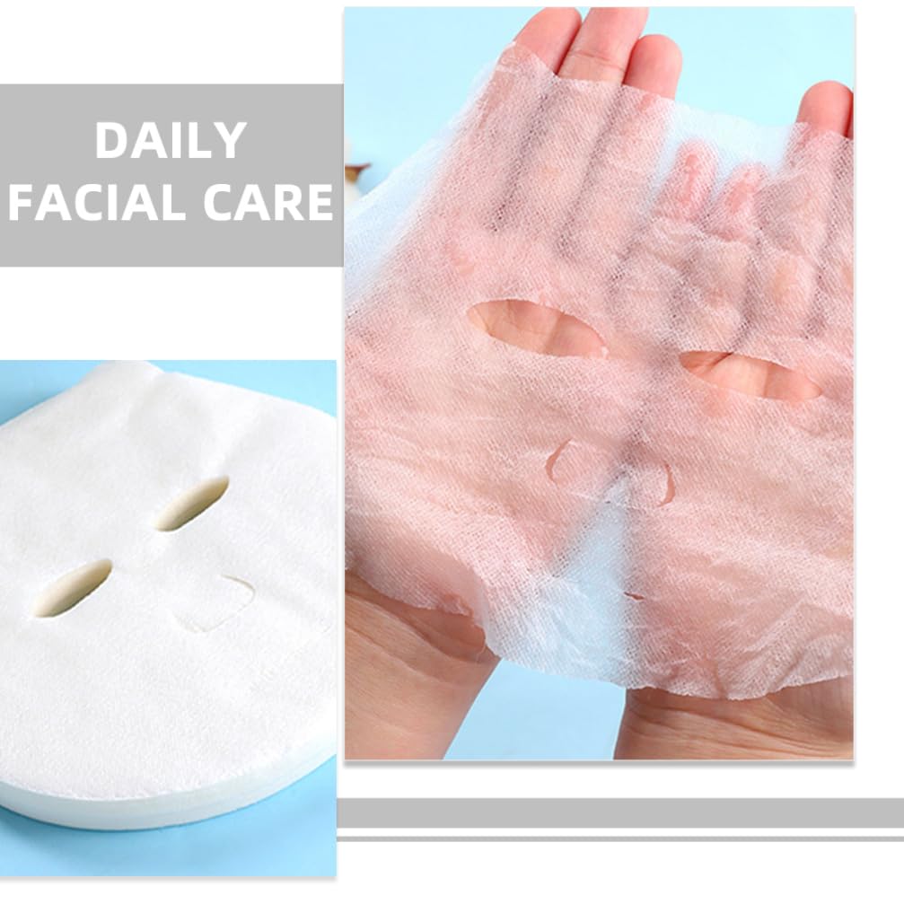 FRCOLOR 50 Pcs Non-Woven DIY Facial Mask Sheets for Skin Care - 20.5cm x 18cm - Hydrating & Brightening Face Masks for Daily Beauty Routine, Spa & Relaxation at Home