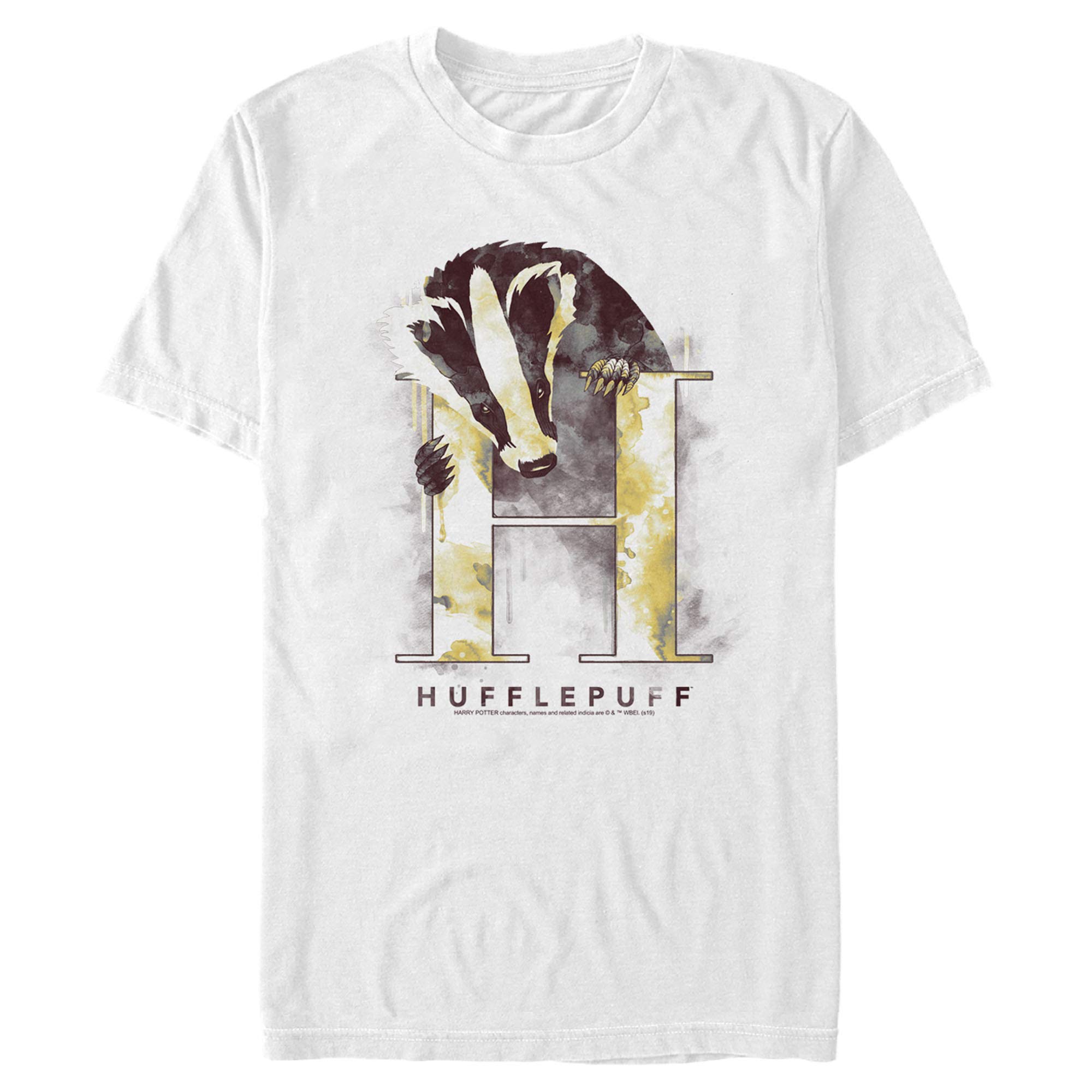 Harry Potter Hufflepuff Mystic Wash T-Shirt for Men - Official Licensed Hogwarts House Apparel for Fans, Cosplay & Casual Wear