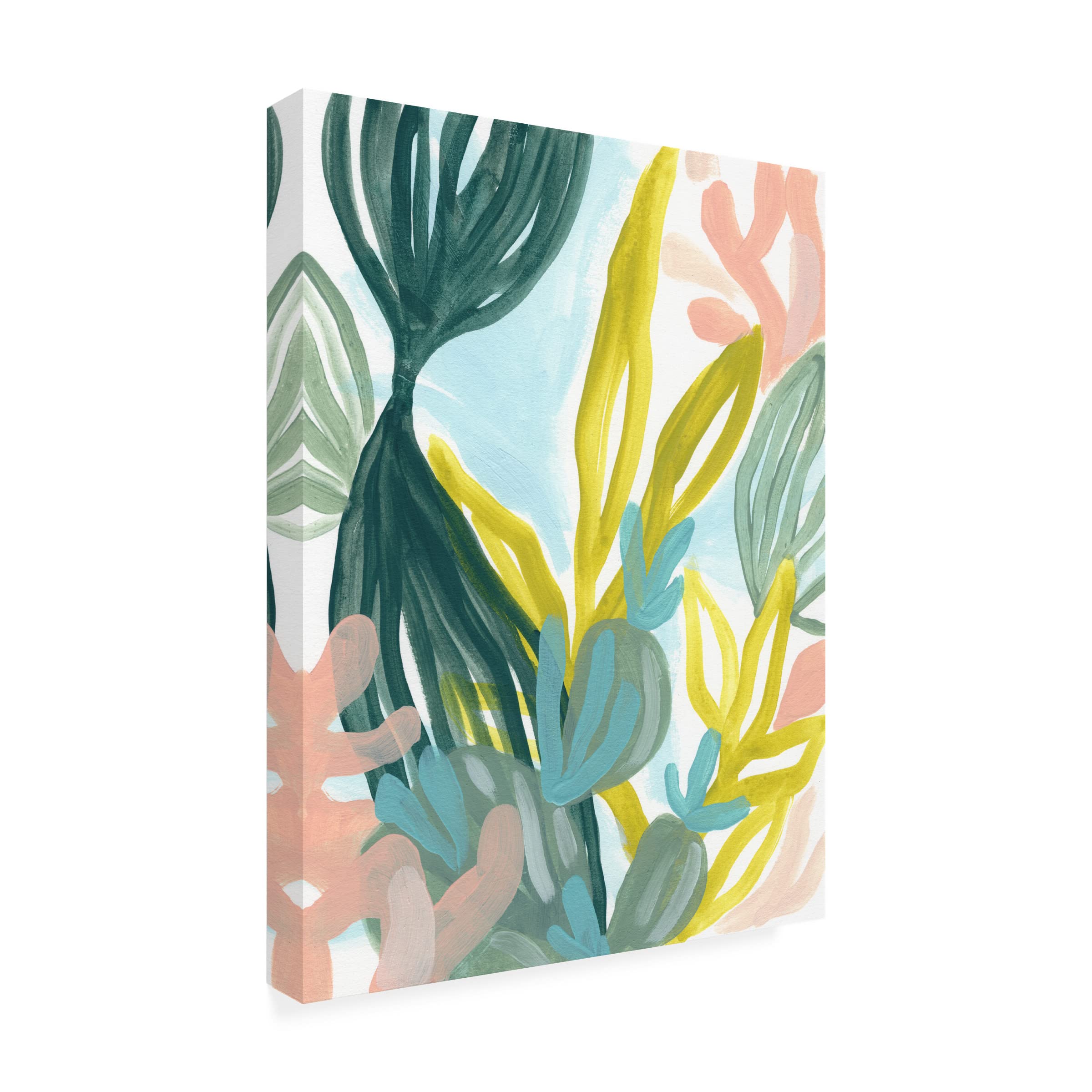 Trademark Fine Art 'Coral Garden I' Canvas Wall Art Print by June Erica Vess - Vibrant Ocean Painting for Living Room, Bedroom & Office Decor
