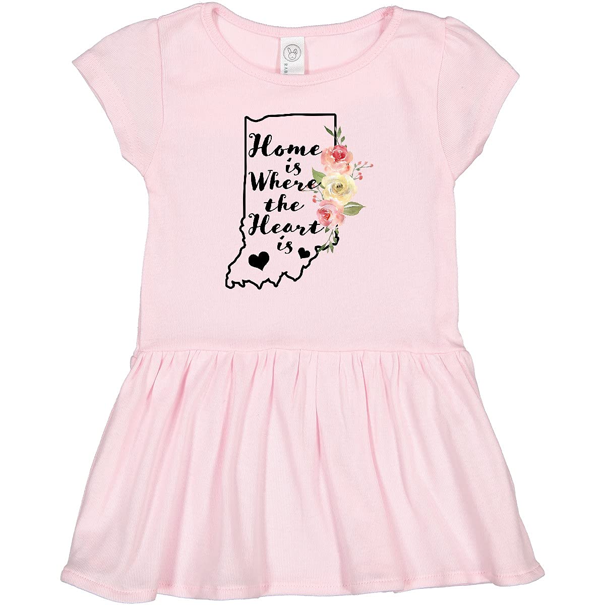 Inktastic Indiana Home is Where The Heart is Watercolor Print Toddler Dress - Cute Outfit for Girls, Playdates & Family Photos