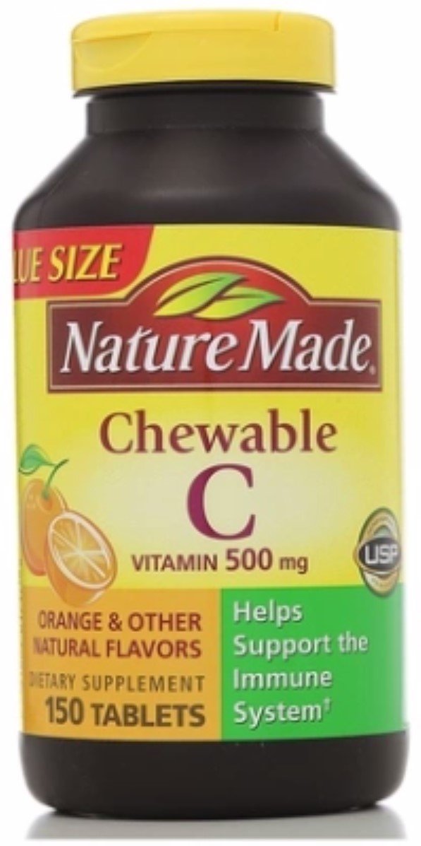 Nature Made Vitamin C 500mg Chewable Tablets - 150 Count (Pack of 5) | Immune Support & Antioxidant Supplement | Great for Travel, Work & Daily Wellness