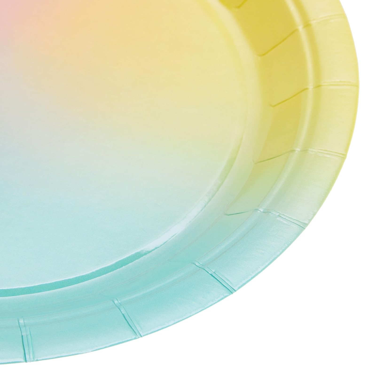 Pastel Rainbow Party Supplies - 80 Pack of 9 Inch Disposable Paper Plates for Birthday, Baby Shower & Bridal Shower Decorations