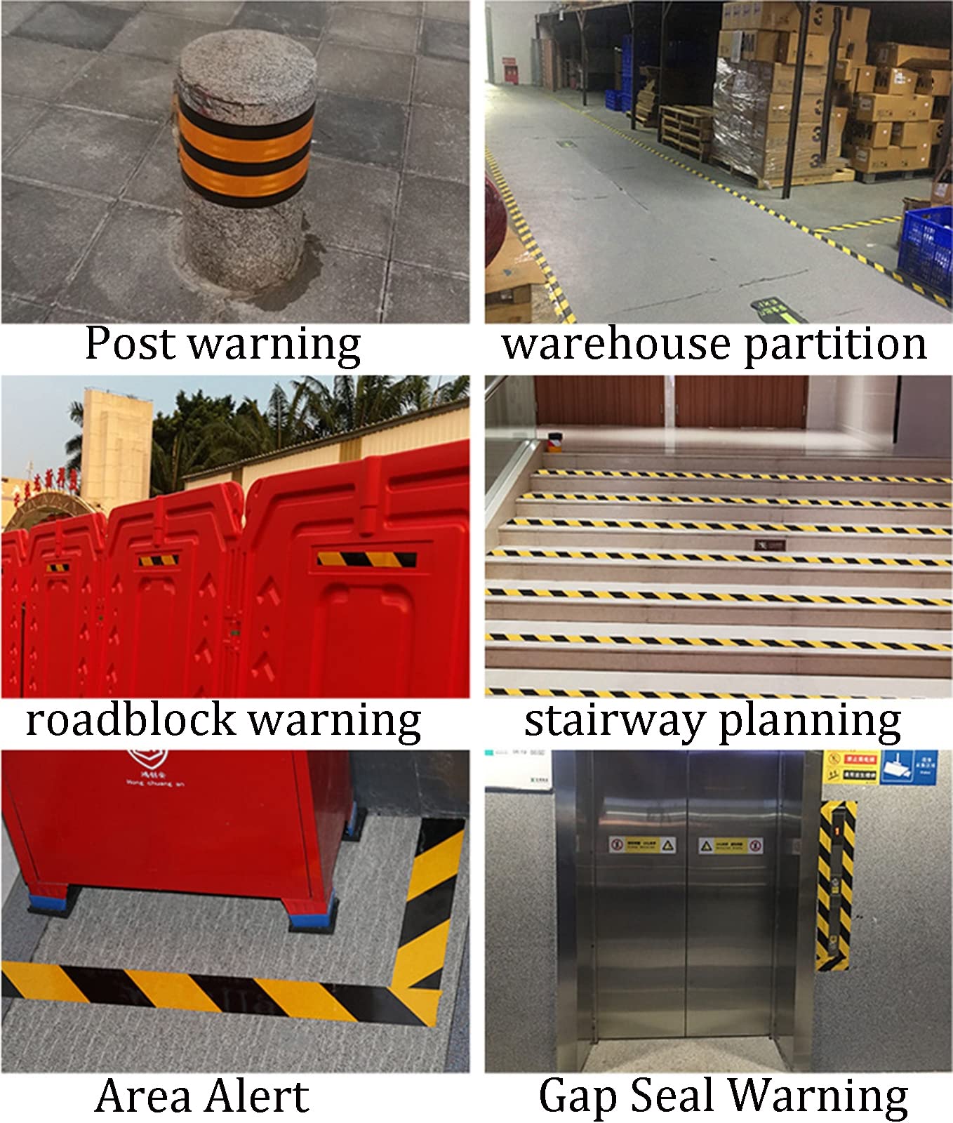 50mm x 45.7M WSNDY Safety Warning Tape - Adhesive Barrier Floor Marking Tape for Social Distancing, Construction Sites & Hazard Areas - PET Caution Tape for Indoor/Outdoor Use