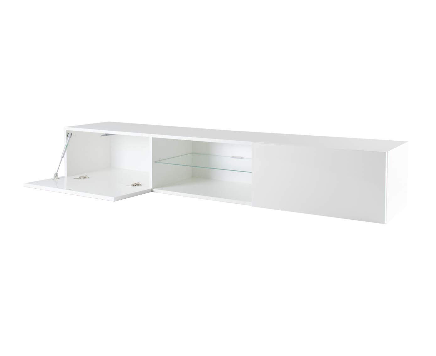 VIGO Glass TV Stand for Flat Screen TVs - Modern White TV Stand with Tempered Glass - Perfect for Living Room, Bedroom & Home Theater Setup