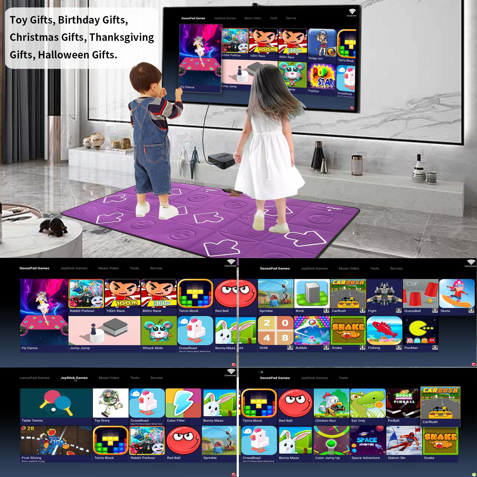 Wireless Dance Mat for Kids & Adults - Double Player TV Dance Pad Game for Family Fun, Exercise & Fitness - Perfect Gift for Boys & Girls - Ideal for Birthday Parties, Indoor Workouts & Family Game Nights