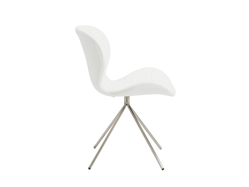 Valene Modern Side Chair with Brushed Stainless Steel Legs - Stylish Dining Room, Kitchen, or Office Accent Chair for Home Decor