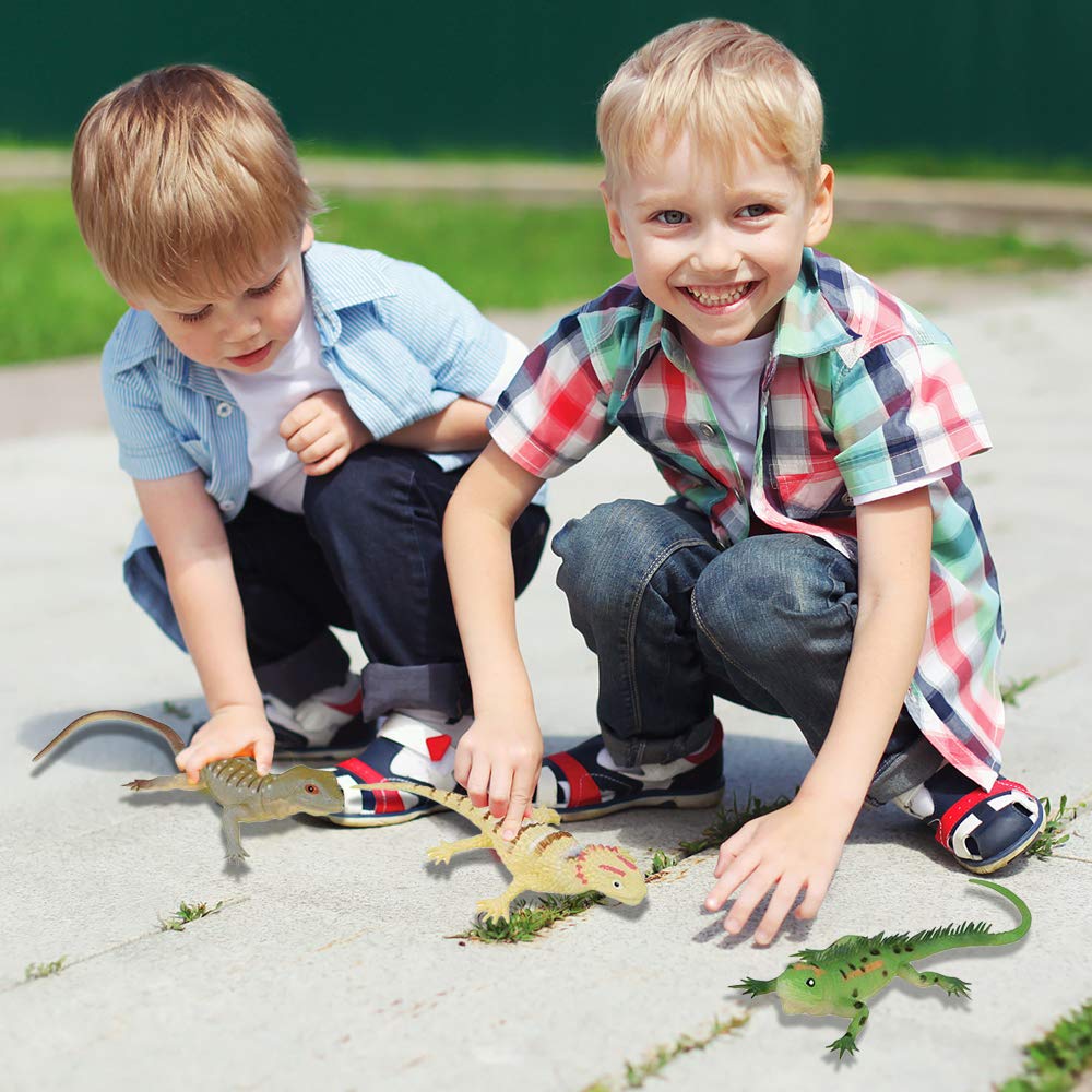 ArtCreativity Soft Lizard Toys for Kids - Set of 2 Realistic PVC Animal Figurines, 13.5” Long Reptile Toys for Pretend Play, Wildlife Decor & Educational Learning | Perfect for Safari Birthday Parties, Zoo Themed Events & Nature Classroom Activities