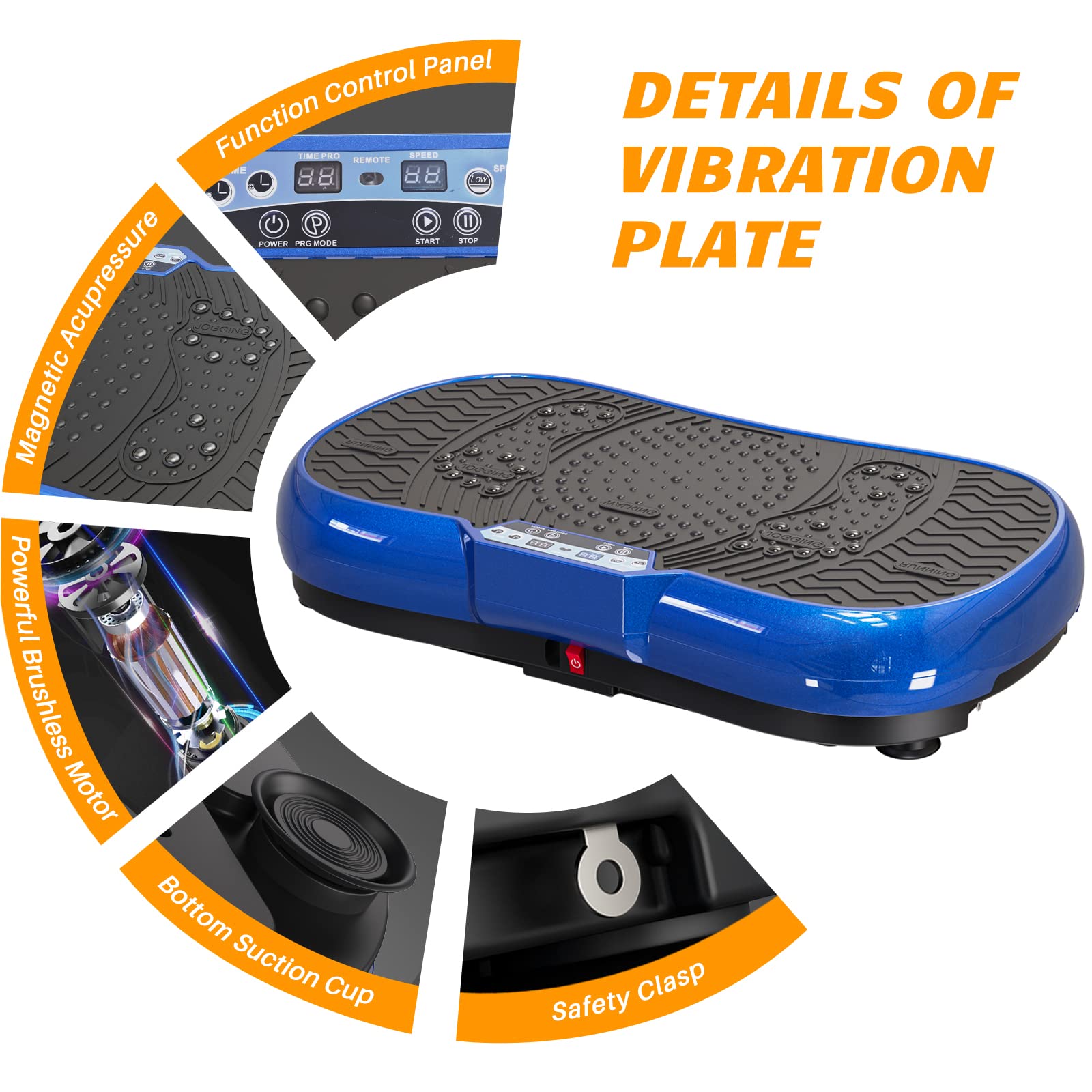 Bigzzia Vibration Plate Exercise Machine - 10 Speed Modes, Whole Body Workout Platform with Resistance Bands & Bluetooth Speaker | Home Gym Equipment for Weight Loss, Muscle Toning & Recovery | Perfect for Home Fitness, Physical Therapy & Post-Workout Relaxation