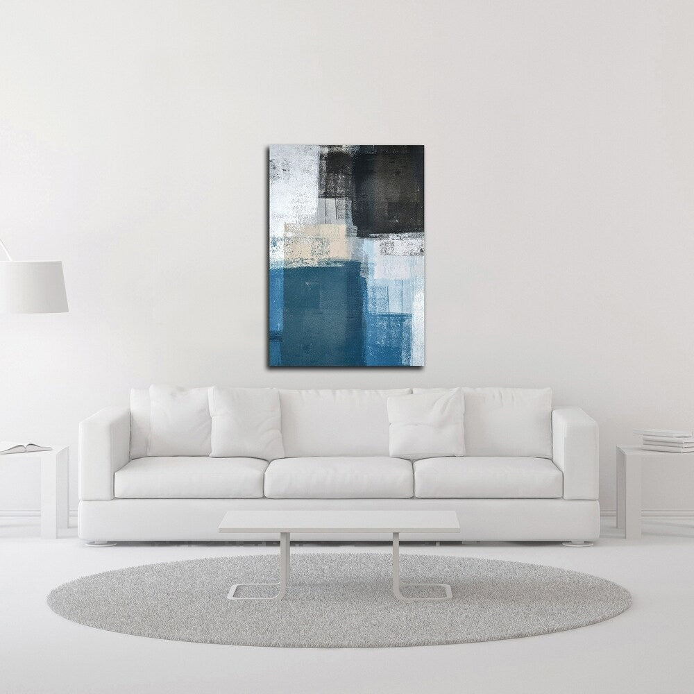Abstract Blue II by Incado - Premium Canvas Wall Art Print - Ready to Hang - Modern Home & Office Decor for Living Room, Bedroom