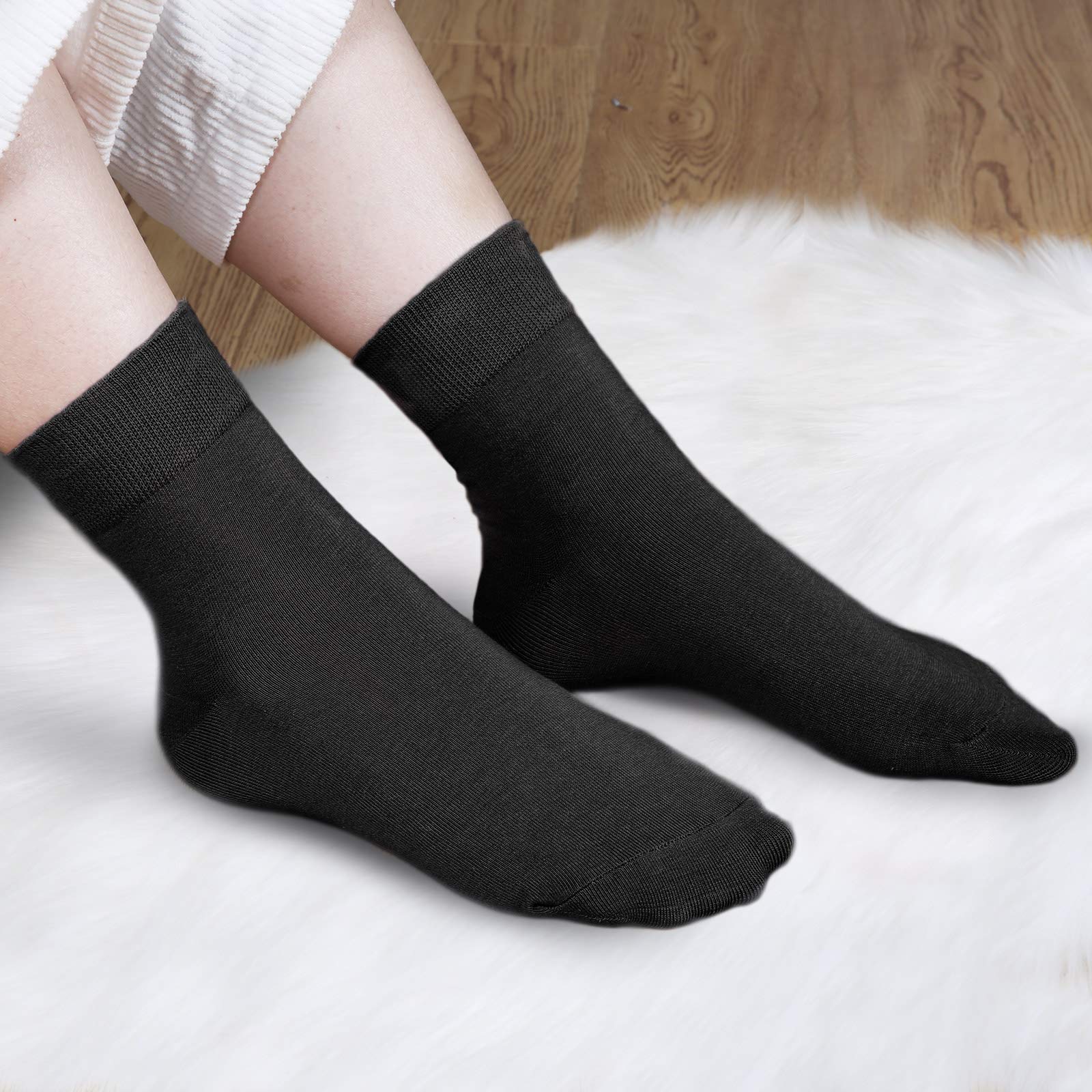 FGZ Women's Thin Cotton Socks - Soft Above Ankle Crew Socks (5-10 Pairs) - Perfect for Home, Office & Casual Wear