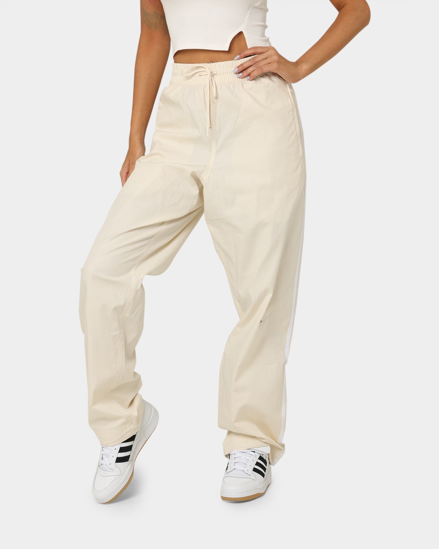 Adidas Originals Relaxed Fit Work Pants for Men - Wonder White | Comfortable Casual Office Wear & Street Style Fashion