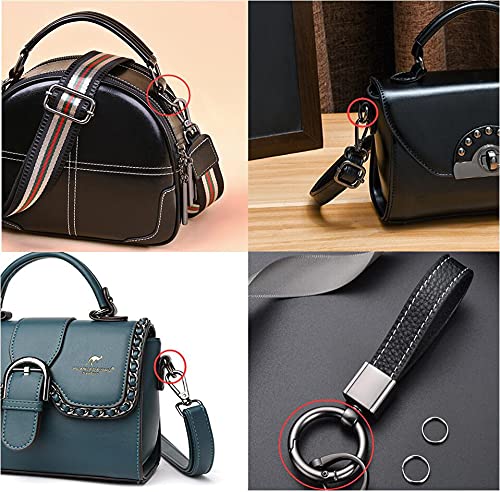 8pcs Black Gun Spring O Ring, 1 Inch (2.5cm) Round Carabiner Snap Clip Trigger Spring Keyring Buckle - Durable O Ring for Bags, Purses, Backpacks, Keychains & Outdoor Gear - Perfect for Camping, Hiking, Travel & Everyday Carry Accessories
