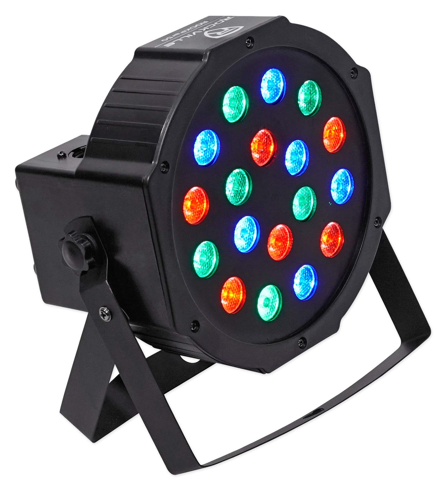 Rockville RockPAR50 LED RGB Par Can DMX DJ Stage Lighting - 6 Pack with Backpack for Club, Concert, and Event Wash Lighting