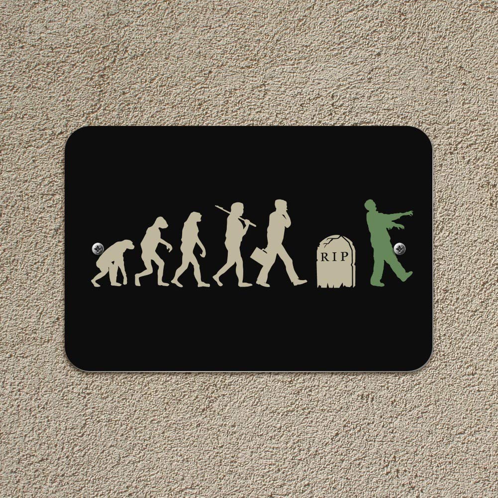 Zombielution Evolution Sign - Unique Home & Office Decor for Halloween, Horror Fans & Zombie Lovers | Perfect for Business, Gaming Room & Man Cave Decorations