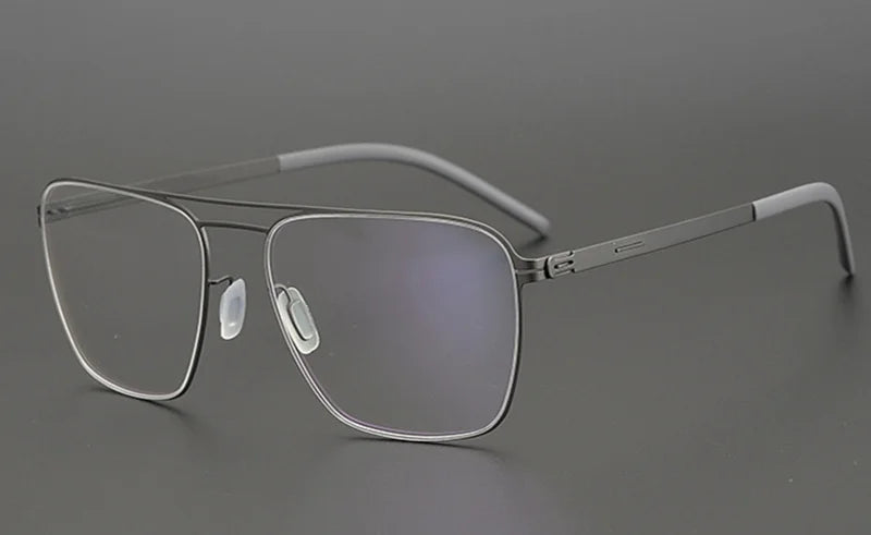 Aimee Unisex Full Rim Square Double Bridge Stainless Steel Eyeglasses 21251 - Stylish & Durable Frames for Men & Women - Perfect for Work, Reading & Fashion Accessories