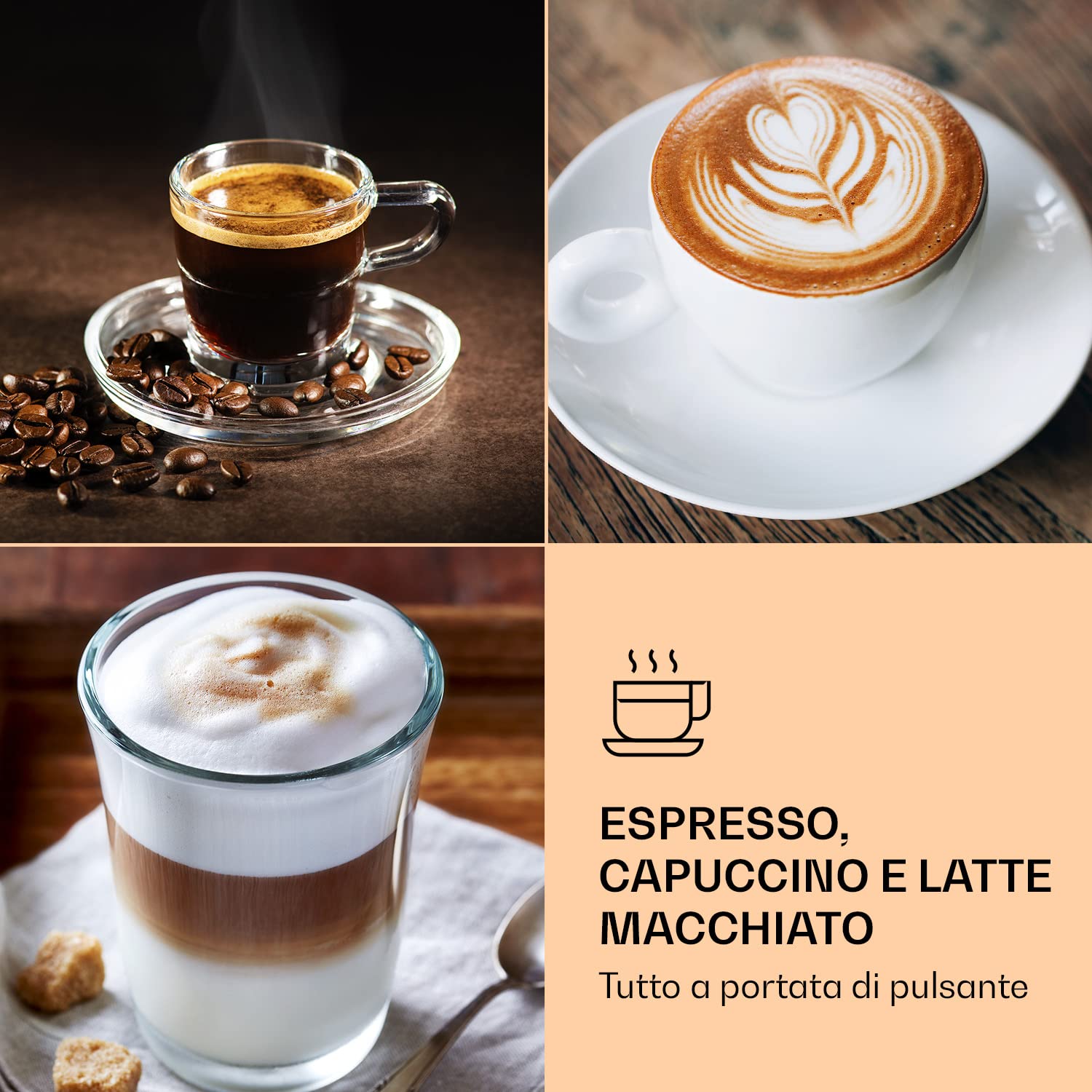 KLARSTEIN 1.8L Stainless Steel Espresso Machine with Milk Frother - 1350W for Coffee & Cappuccino | Perfect for Home Baristas & Coffee Lovers