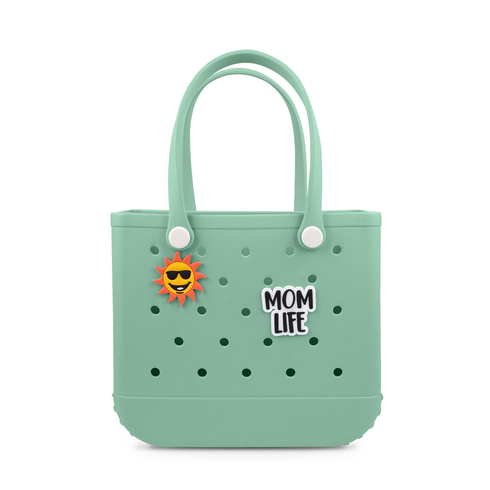 Waterproof Extra Large Beach Tote Bag for Women - Durable Rubber Travel Handbag with Charms - Perfect for Swimming Pool, Grocery Shopping, Sports & Beach Outings