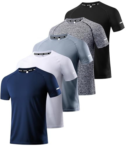 5 Pack-black/Grey/Heather Grey/White/Navy