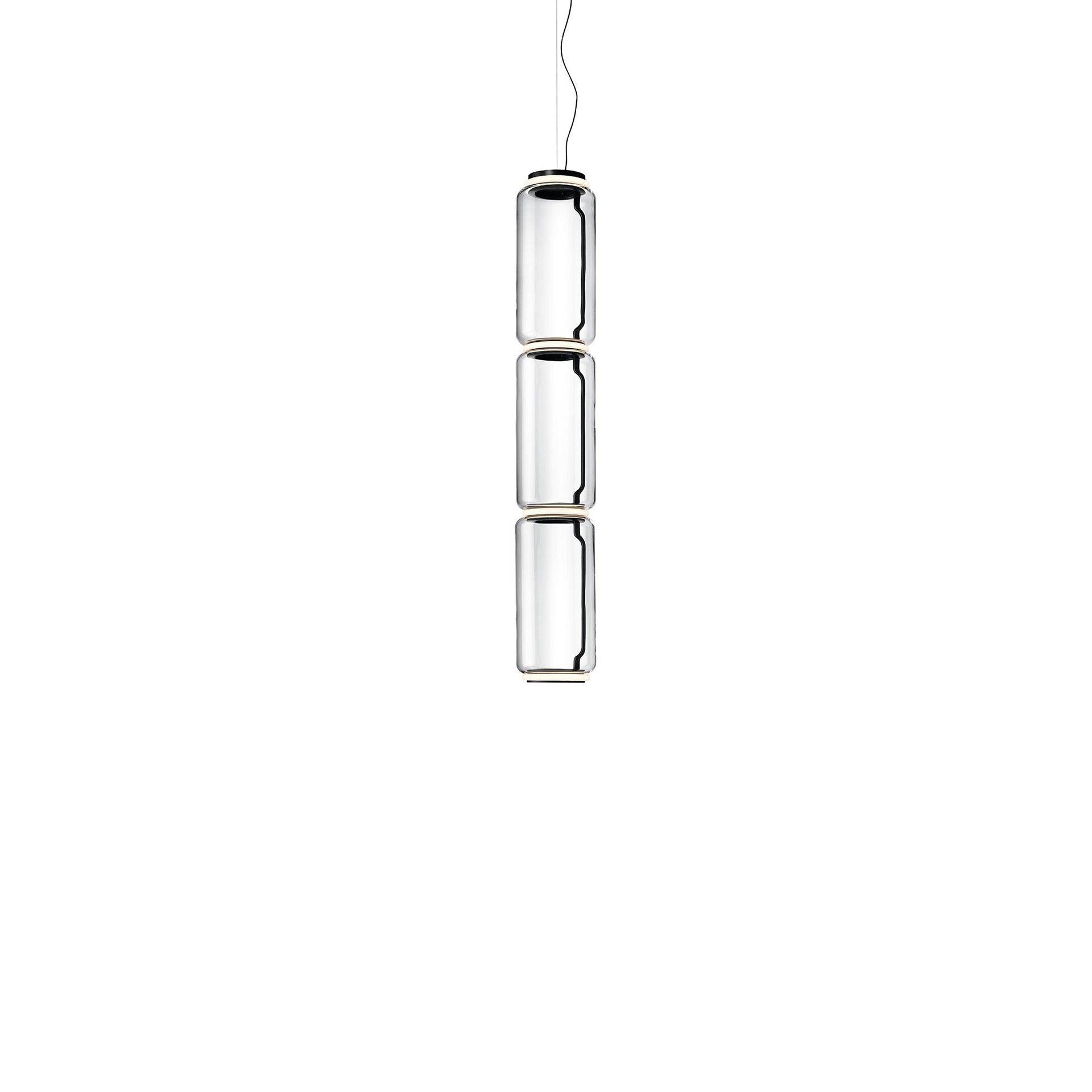 Modern Cylindrical Glass Pendant Light Fixture - Sleek Hanging Chandelier for Kitchen Island, Dining Room & Bedroom Lighting Decor