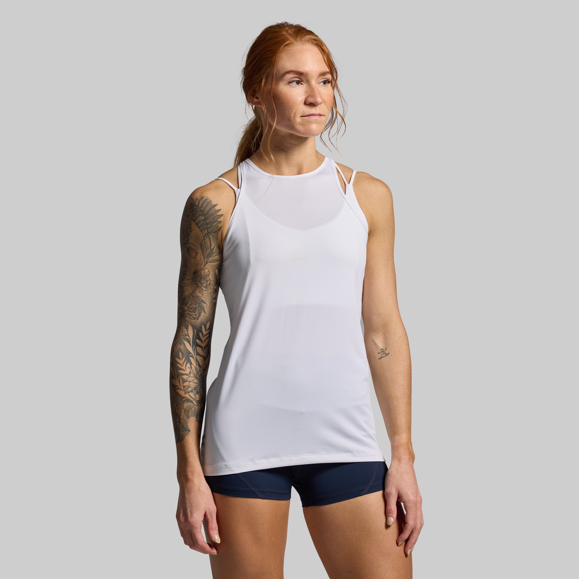 Edge Tank Top for Women - Soft & Breathable White Sleeveless Shirt - Perfect for Gym, Yoga, Running & Summer Outfits