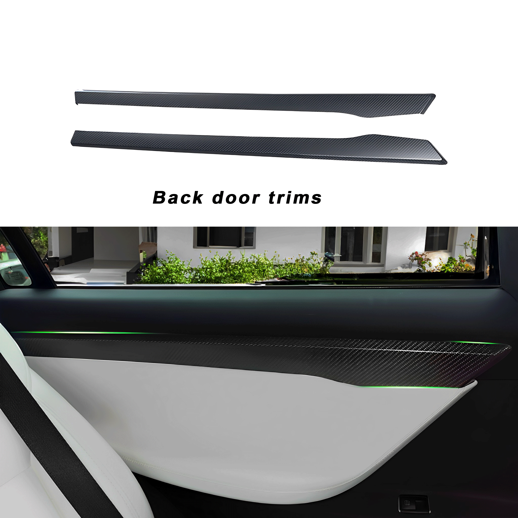 Premium Real Carbon Fiber Door Trims for Tesla Model X (2015-2021 Pre-Refresh) - Interior Upgrade & Luxury Style Enhancement for Car Enthusiasts
