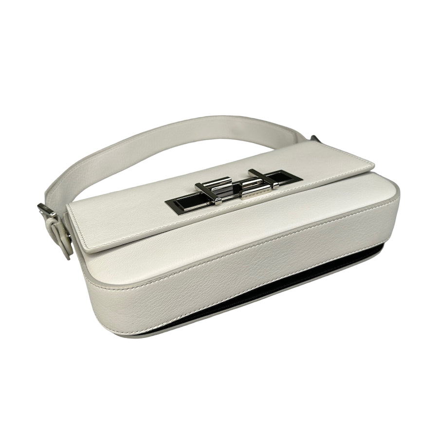 FENDI White Leather Baguette Bag for Women | Luxury Designer Handbag 2015 Collection | Perfect for Evening Parties, Weddings & Special Occasions