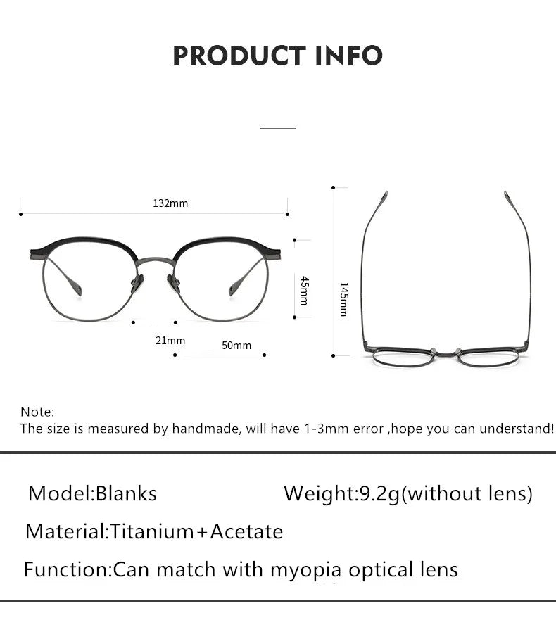 Aimee Unisex Full Rim Oval Titanium Acetate Eyeglasses 913221 - Lightweight & Durable Frame for Men & Women - Perfect for Reading, Working & Everyday Wear