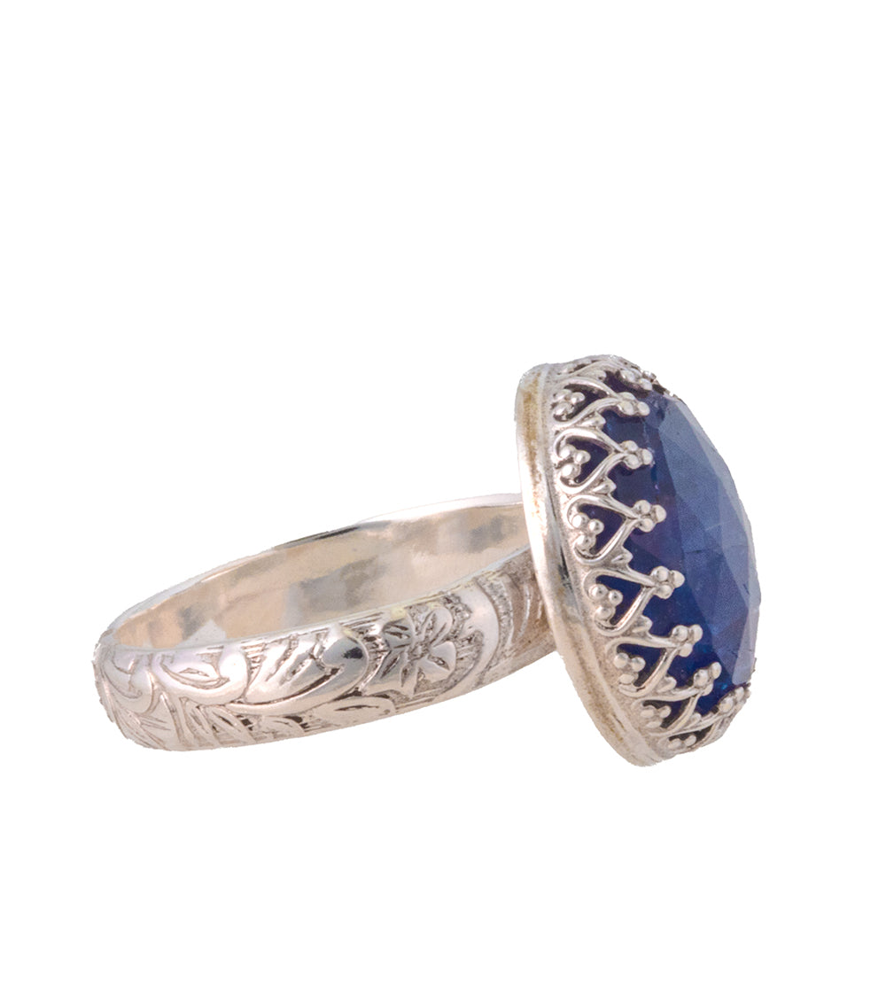 Exquisite Raw Faceted Tanzanite Ring in Argentium Silver by Galit – Handmade Jewelry for Women, Ethical Gemstone Engagement Ring, Boho Wedding Band, Unique Gift for Her