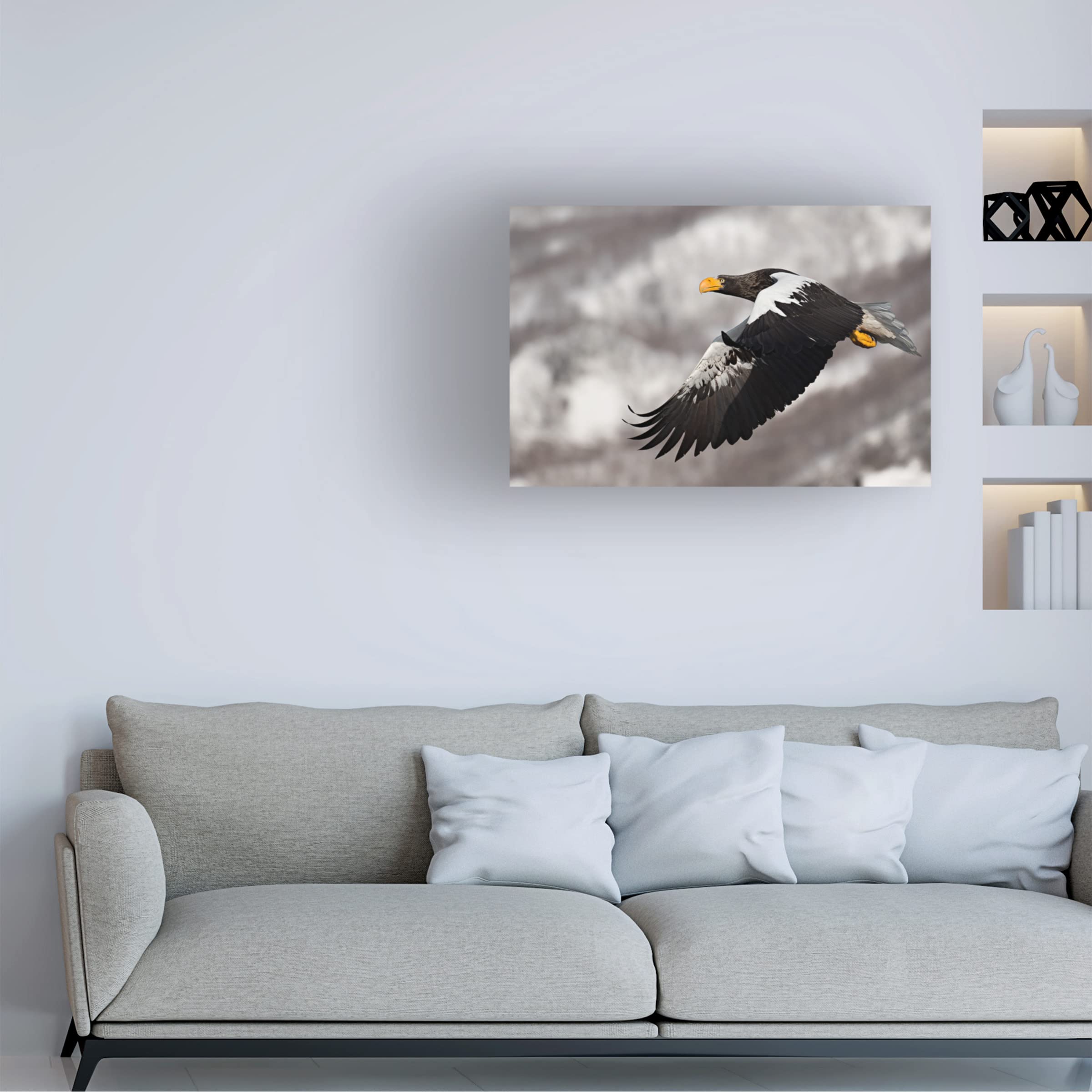 Trademark Fine Art 'Stellar's Sea Eagle' Canvas Wall Art Print by C.S. Tjandra - Majestic Wildlife Decor for Living Room, Office & Bedroom