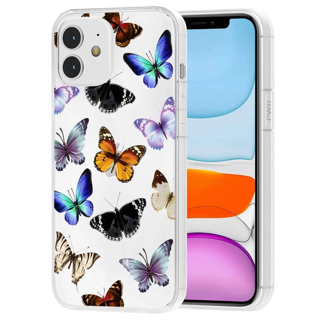 Yerebel iPhone 11 Case - Clear Flexible TPU Bumper with Soft Silicone Cover for iPhone 11 6.1 Inch (Butterfly Design) - Perfect for Everyday Protection & Cute Style