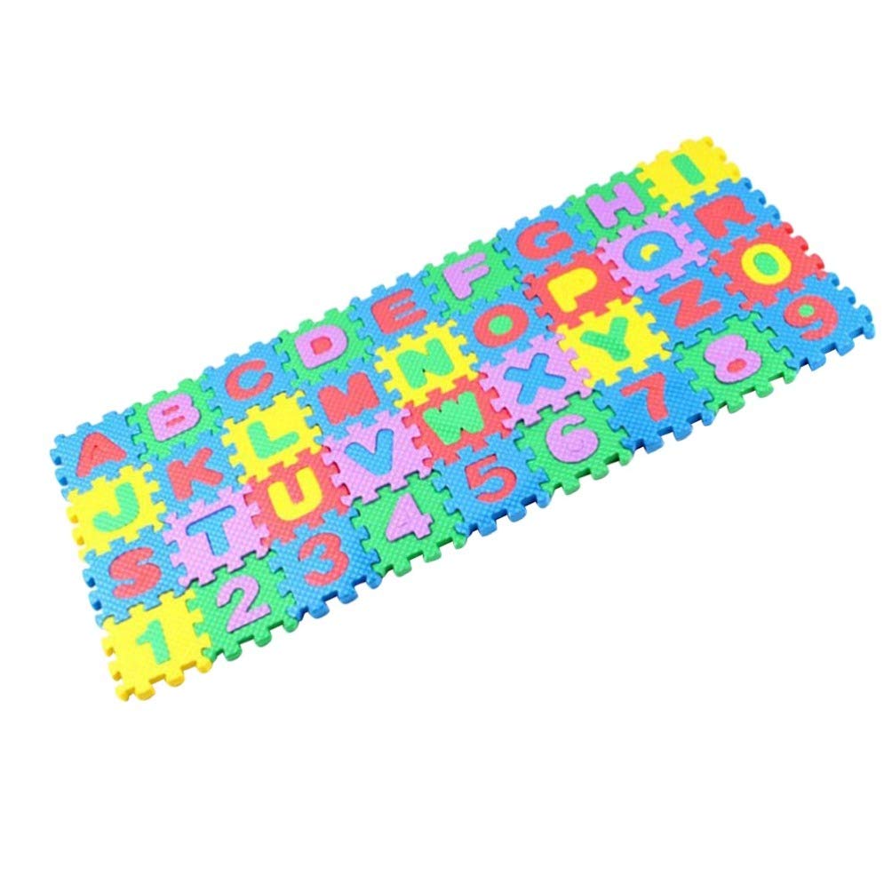 Balacoo 36Pcs Kids Letter Puzzle Mat - Alphabet & Number Floor Play Mat with Non-Slip Backing - Educational Toys for Toddlers Learning ABCs & 123s - Perfect for Playroom, Nursery & Preschool Classroom Activities