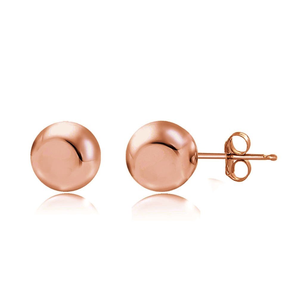 Silver Polished Bead Stud Earrings for Women - Elegant Minimalist Jewelry for Everyday Wear, Parties & Gifts