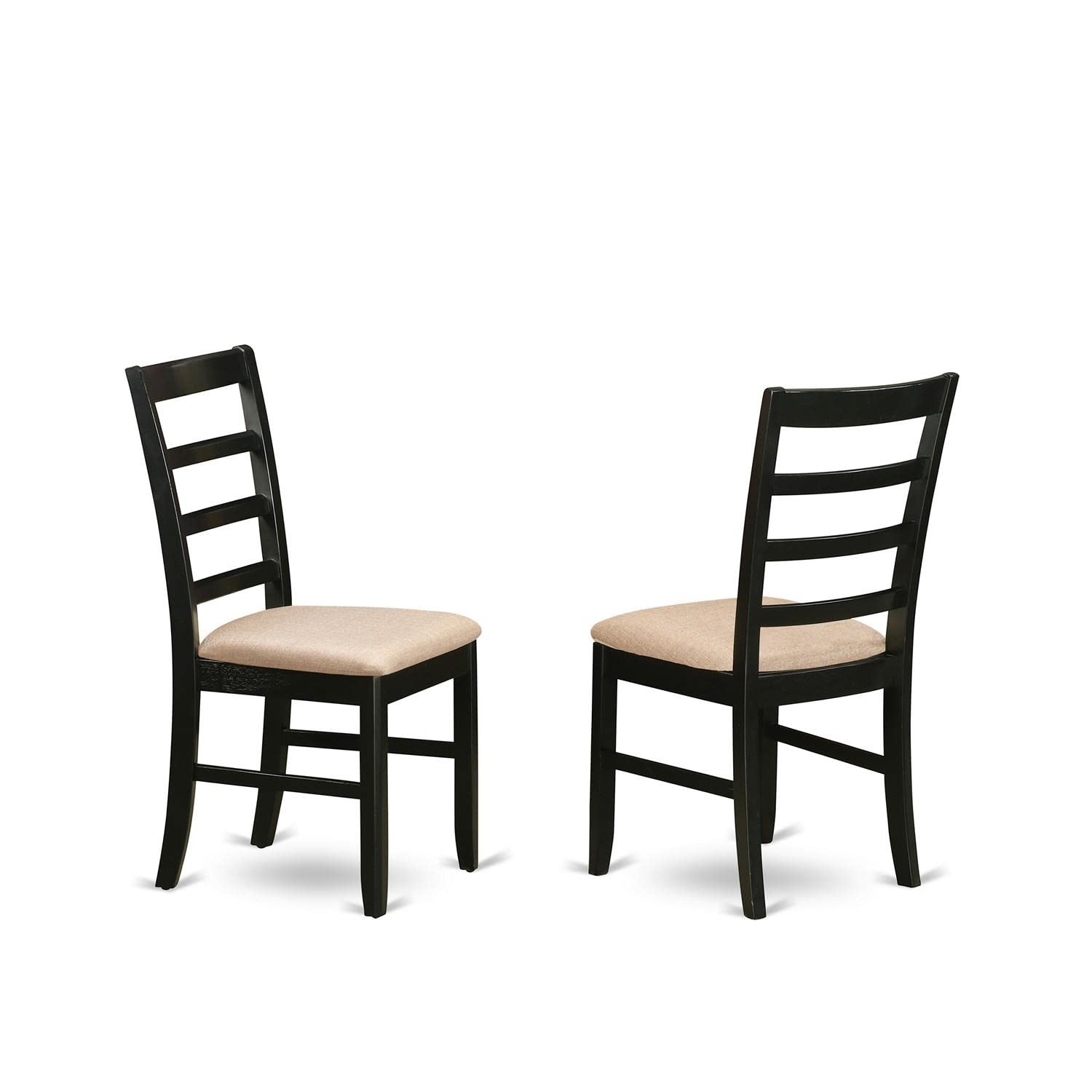 East West Furniture 5-Piece Round Dining Table Set with Pedestal Base & 4 Linen Fabric Chairs - 42 Inch Black Kitchen Table for 4 - Perfect for Small Spaces, Breakfast Nooks & Cozy Family Meals