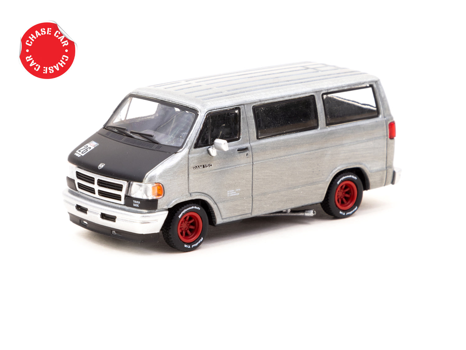 1/64 Scale Tarmac Works Dodge Van Diecast Model Car - Red GLOBAL64 - Perfect for Collectors, Display & Racing Scenes