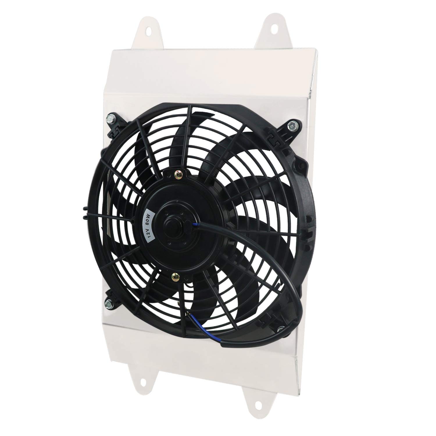 ECMRAD Aluminum Radiator Shroud & Cooling Fan Assembly Compatible with Yamaha Viking VI 700 YXM700 4X4 (2015-2020 Models) - High Performance Cooling System for Off-Road ATV & UTV Adventures