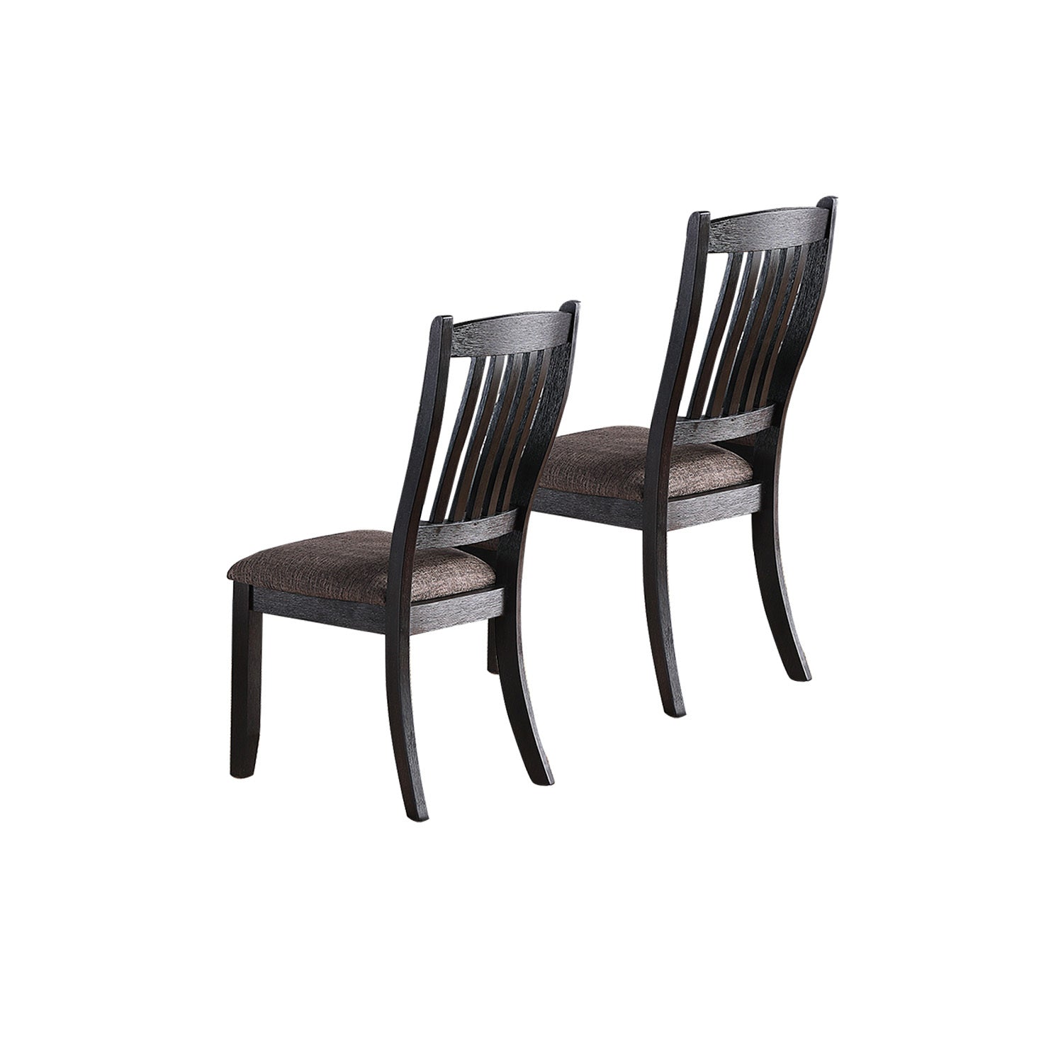 Dark Coffee Fabric Upholstered Side Chairs - Set of 2, Black - Modern Dining Room Chairs for Kitchen, Living Room, and Office