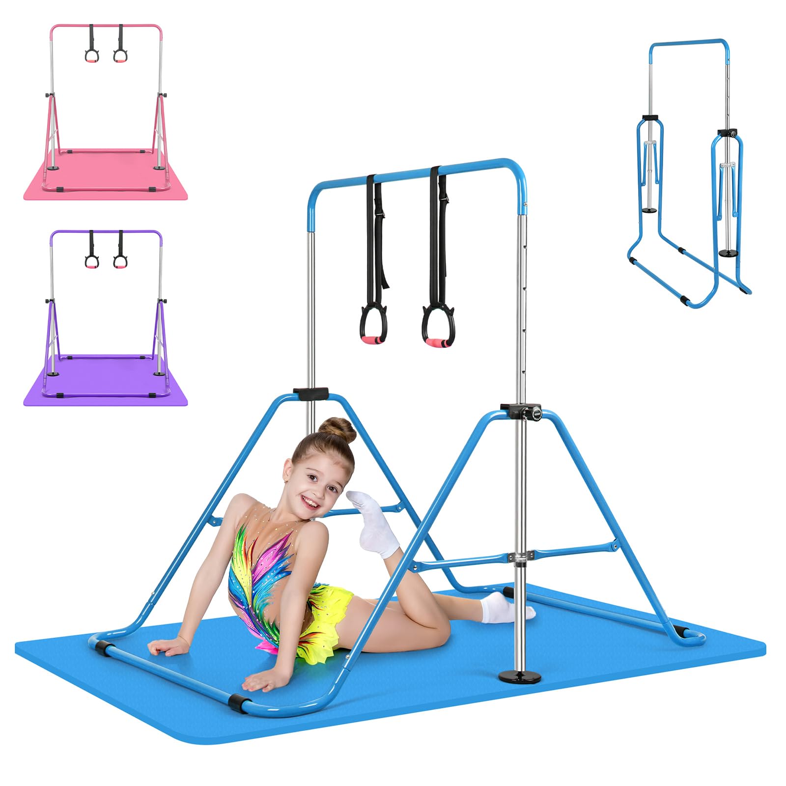 Adjustable Gymnastics Bars for Kids - Expandable Training Equipment for Home Gym & Play