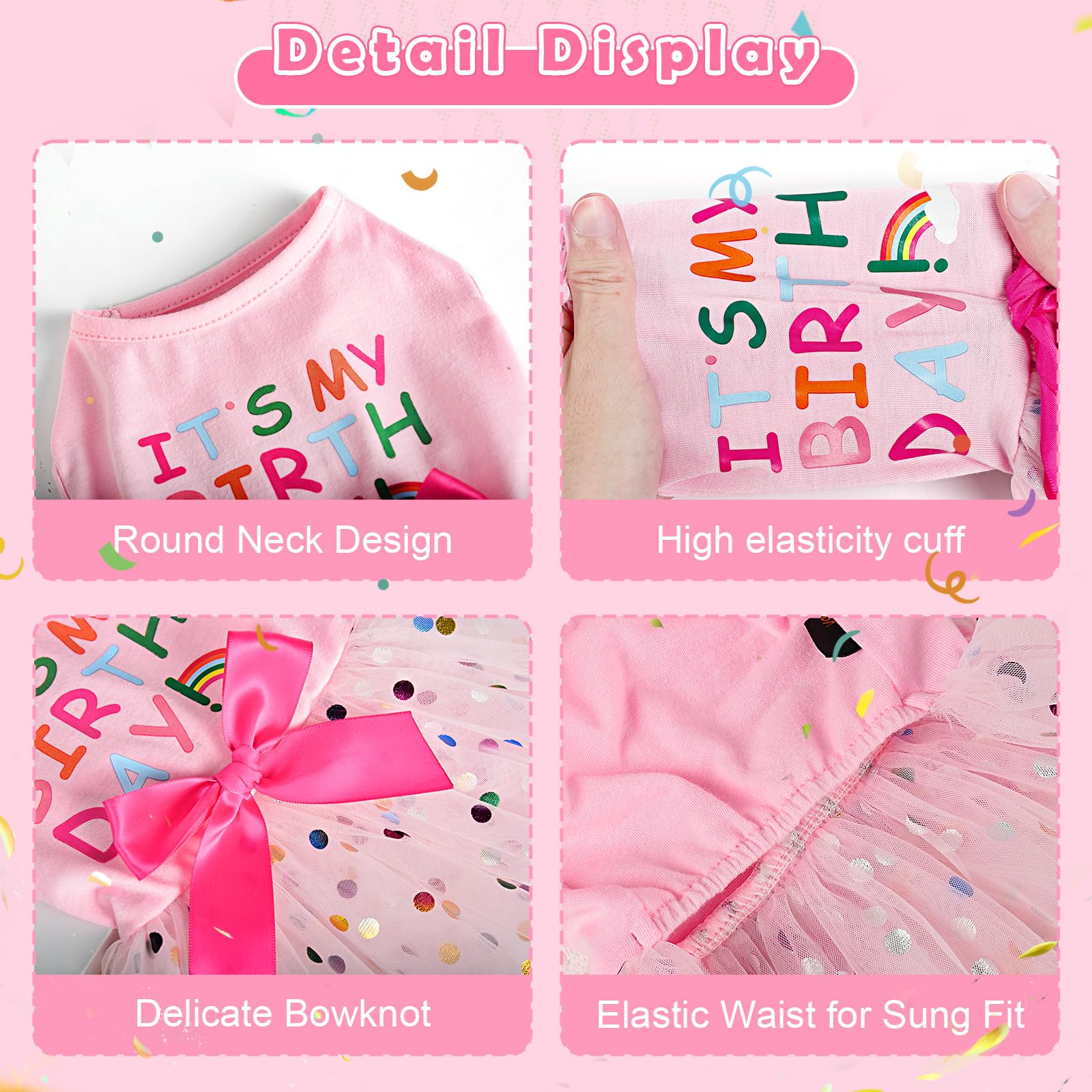Dog Birthday Dress & Hat Set - Princess Party Outfit for Small Dogs & Puppies | X-Small Pet Clothes for Birthdays, Celebrations & Special Occasions