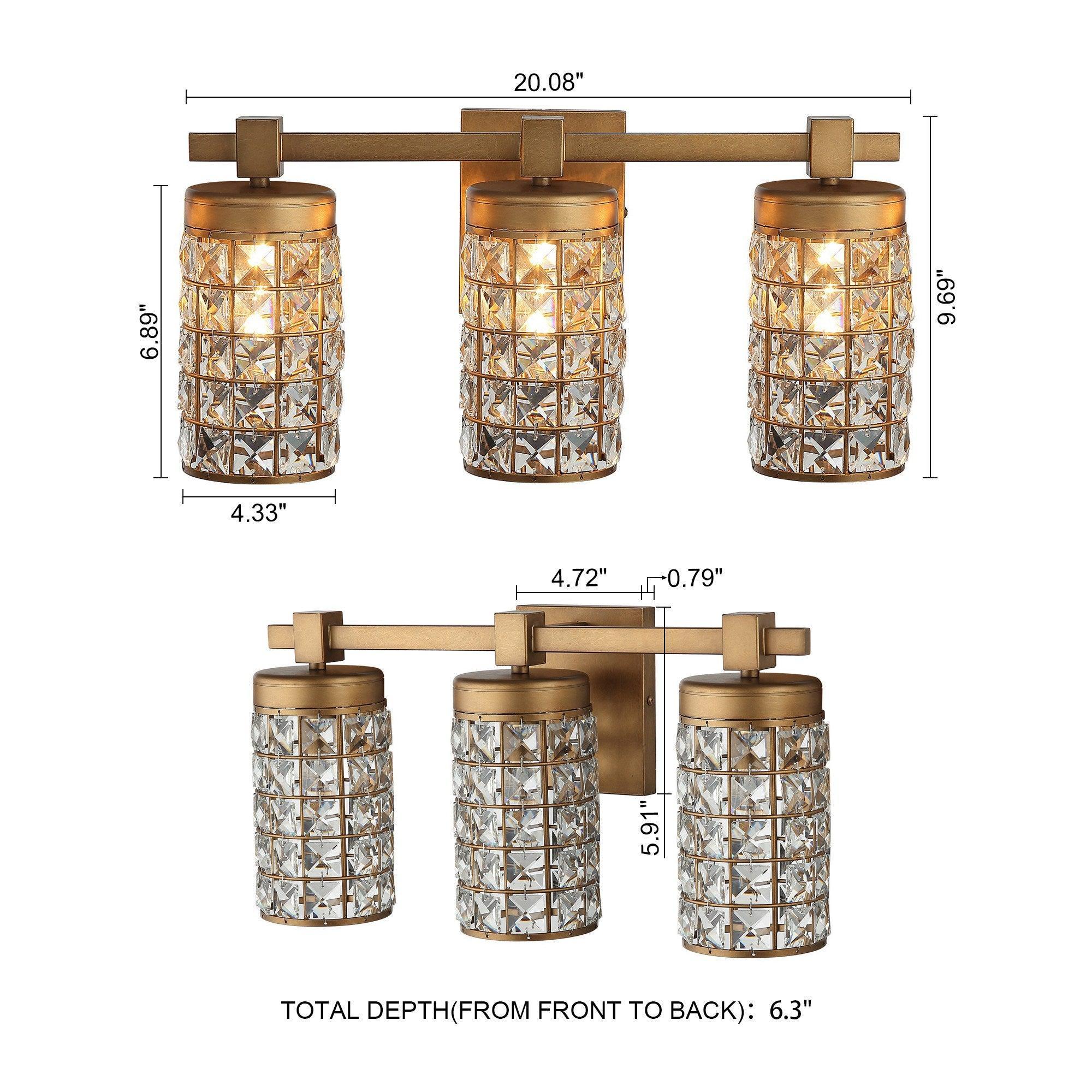 3-Light Modern Gold Wall Sconce - Elegant Lighting for Living Room, Bedroom, or Hallway
