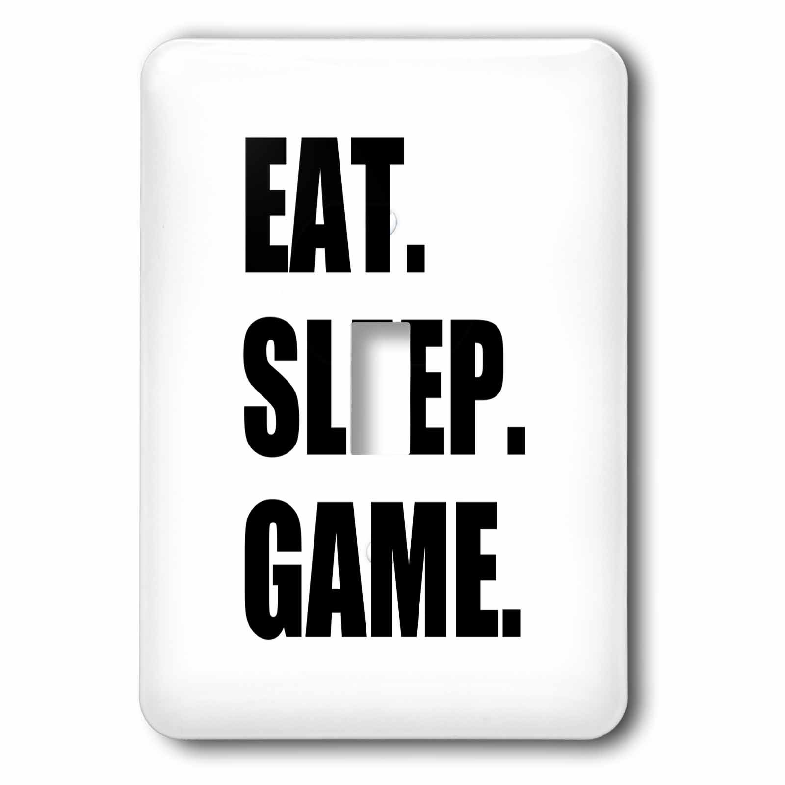 3dRose lsp_180406_1 Eat Sleep Game - Fun Gifts for Gamers - Black Text Video Pro-Gamer Single Toggle Switch - Perfect for Gaming Rooms, PC Setups & Esports Enthusiasts