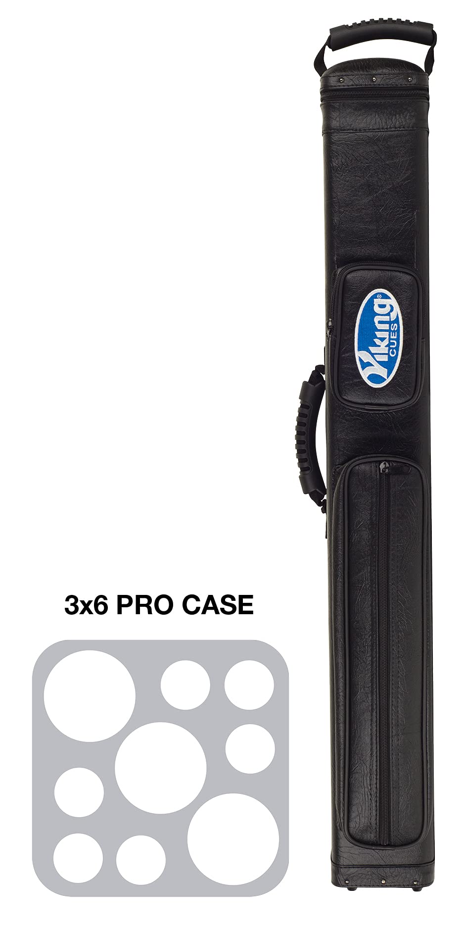 Viking Pool Cue Case with Shoulder Strap - Durable Vinyl Shell & Soft Felt Interior - Billiard Cue Storage Bag for Pool Sticks - Perfect for Travel, Tournaments & Home Use - Essential Pool Table Accessories & Billiards Equipment