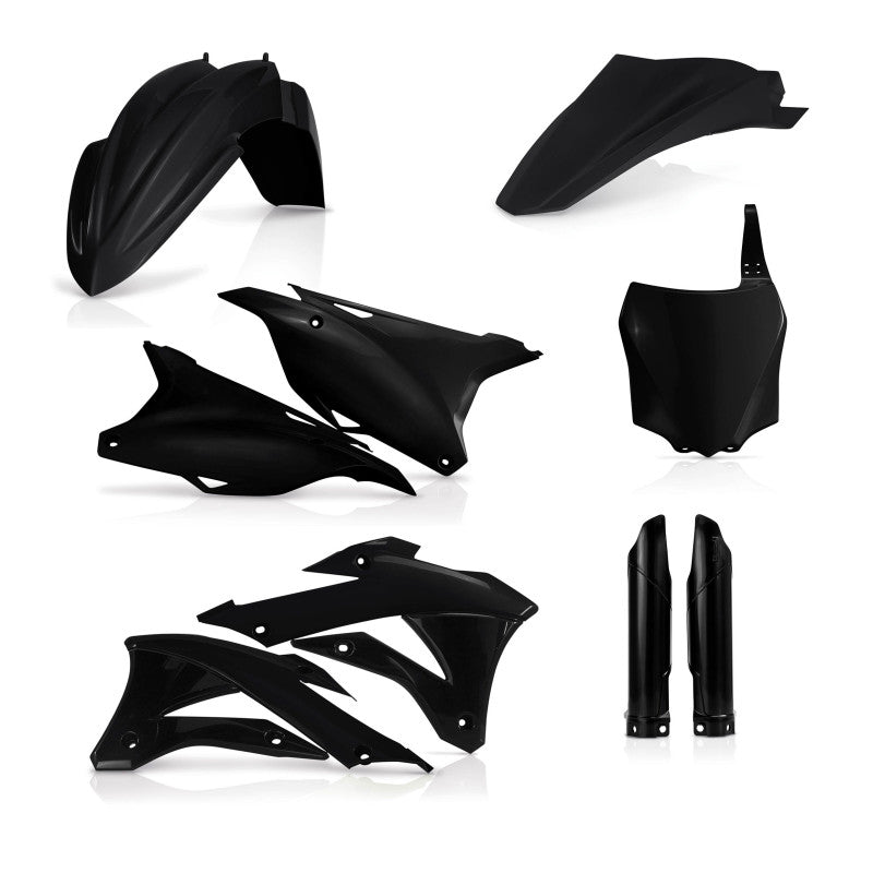 Acerbis Full Plastic Kit for Kawasaki KX85 KX100 Dirt Bike - Black | Replacement Body Panels for Off-Road Motorcycle Racing & Trail Riding