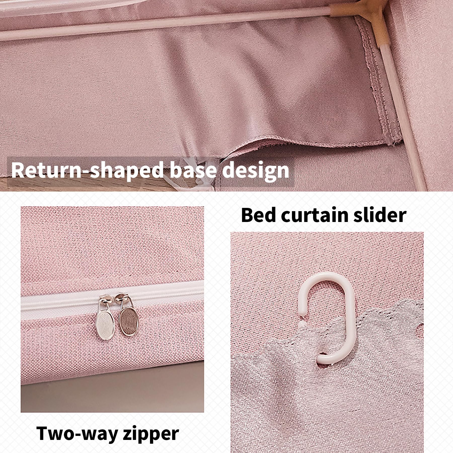 **ATKITS Canopy Bed Curtains & Bunk Bed Tent - Twin Top Bunk Bed Cover with Frame Post Poles, Starry Pink Design for Dorm Rooms & Kids' Bedrooms | Perfect for Student Dorm Decor, Privacy & Cozy Sleeping Space**